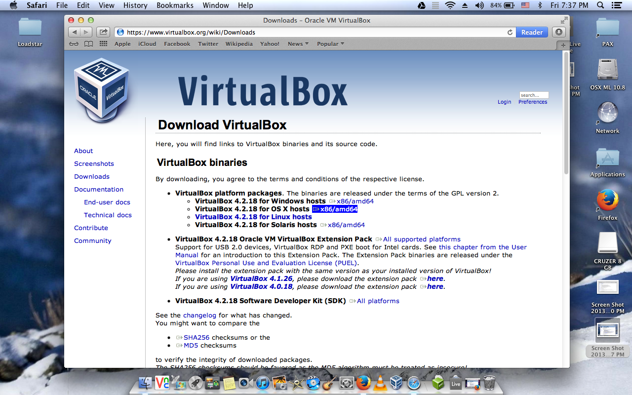Virtualbox Download For Mac Os X 10.9